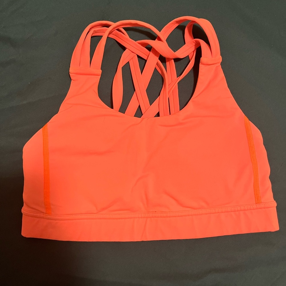 Lululemon-energy style bra -size 4- pink and orange- 9/10 condition